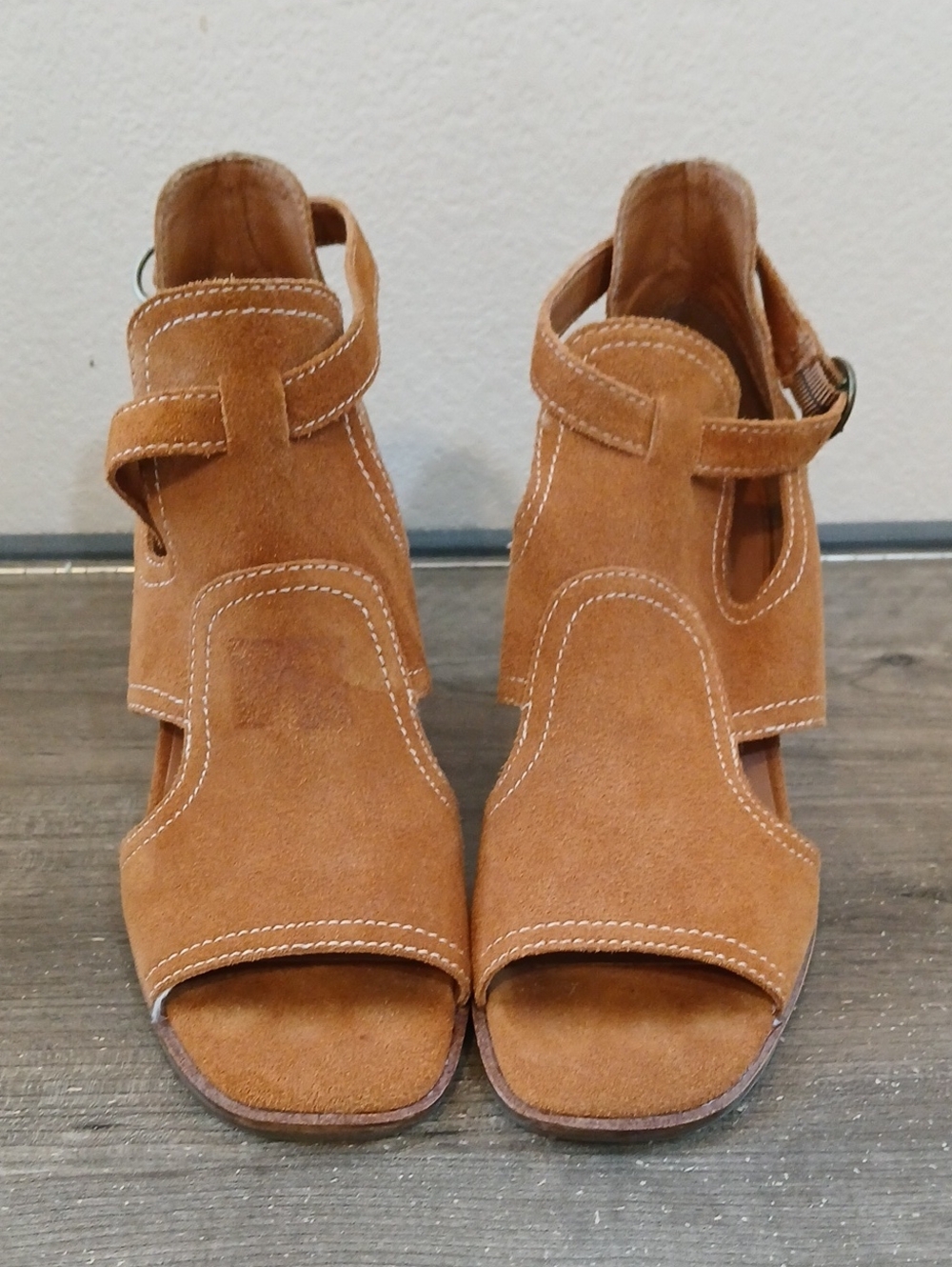 Lucky Brand Luckili Suede Leather Sandal Wedges - Picture 2 of 7